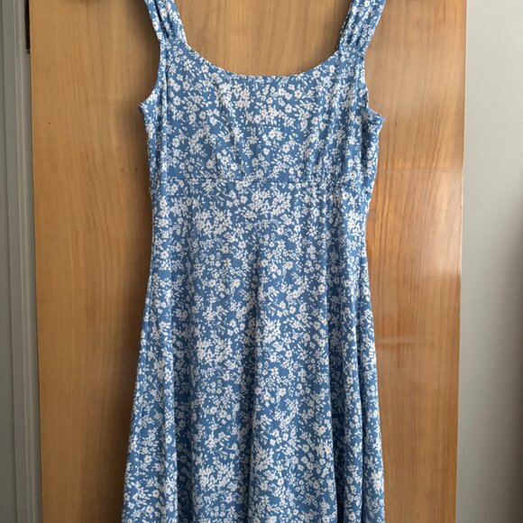 All in Favor Blue Floral Mini Dress - Picture 3 of 3